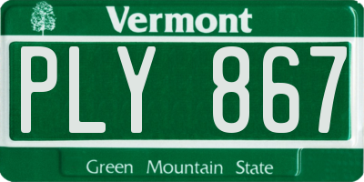 VT license plate PLY867