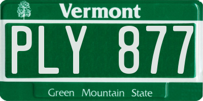 VT license plate PLY877