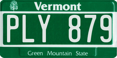 VT license plate PLY879