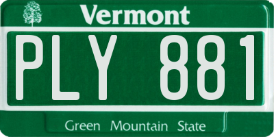 VT license plate PLY881