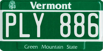 VT license plate PLY886