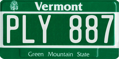VT license plate PLY887