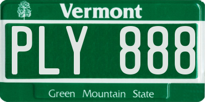 VT license plate PLY888