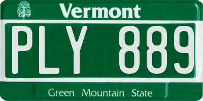 VT license plate PLY889