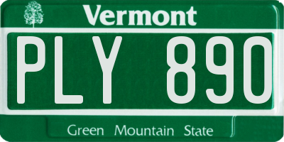 VT license plate PLY890
