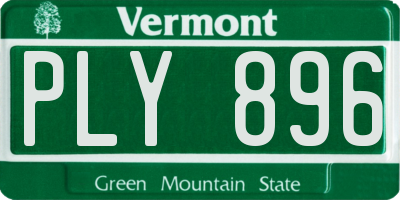 VT license plate PLY896