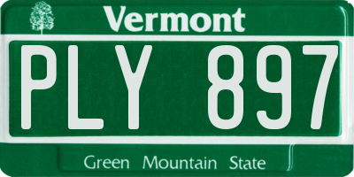 VT license plate PLY897