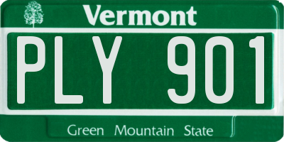 VT license plate PLY901