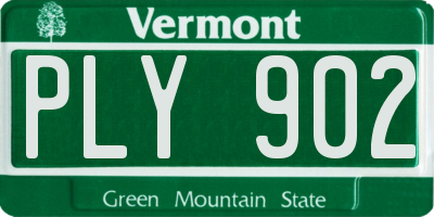 VT license plate PLY902