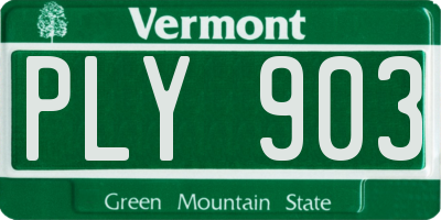 VT license plate PLY903