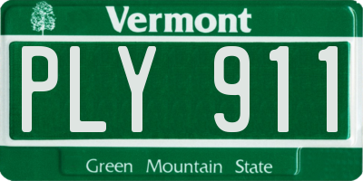 VT license plate PLY911