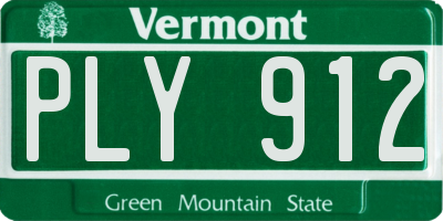 VT license plate PLY912