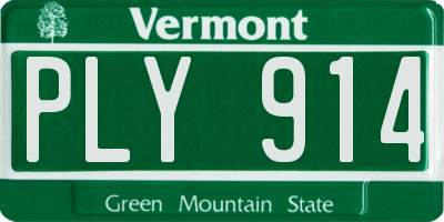 VT license plate PLY914