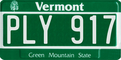 VT license plate PLY917