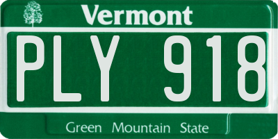 VT license plate PLY918