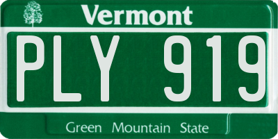 VT license plate PLY919