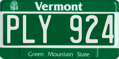 VT license plate PLY924