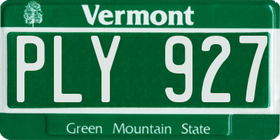 VT license plate PLY927