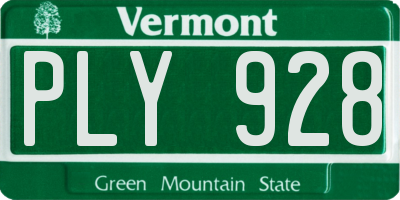 VT license plate PLY928