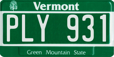 VT license plate PLY931