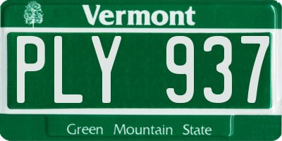 VT license plate PLY937