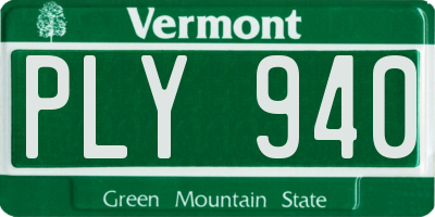 VT license plate PLY940