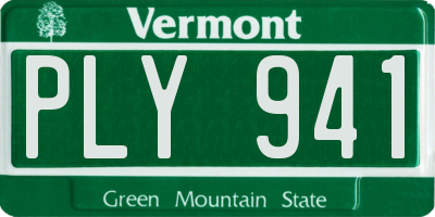 VT license plate PLY941