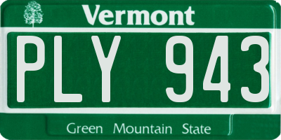 VT license plate PLY943