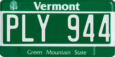VT license plate PLY944