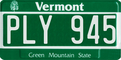 VT license plate PLY945