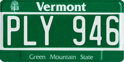 VT license plate PLY946