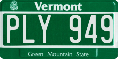 VT license plate PLY949