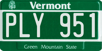 VT license plate PLY951