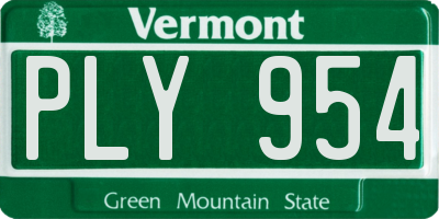 VT license plate PLY954