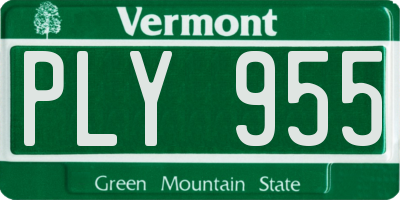 VT license plate PLY955