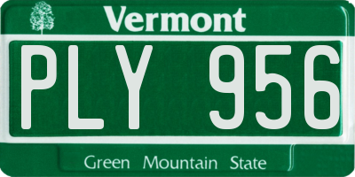 VT license plate PLY956