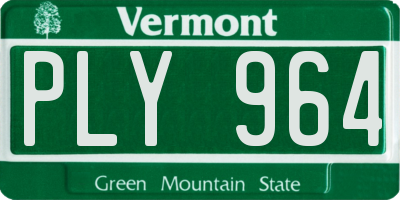 VT license plate PLY964