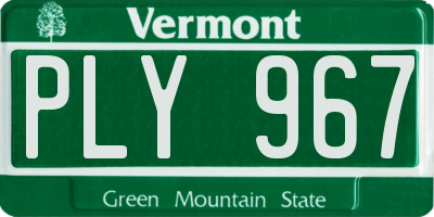 VT license plate PLY967