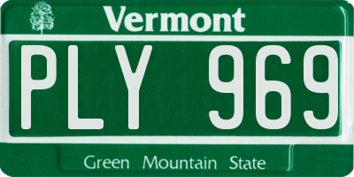 VT license plate PLY969