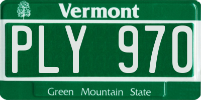 VT license plate PLY970