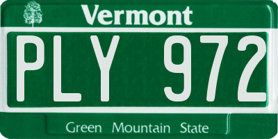 VT license plate PLY972