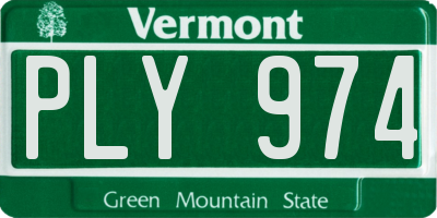 VT license plate PLY974