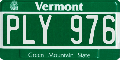 VT license plate PLY976