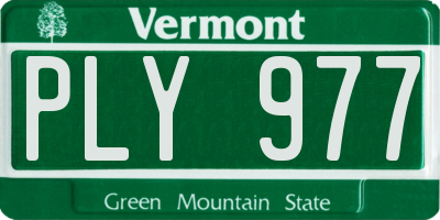 VT license plate PLY977