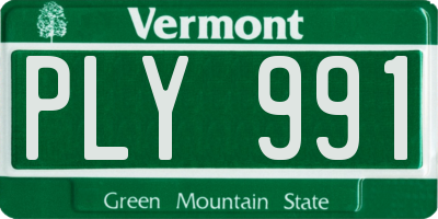 VT license plate PLY991
