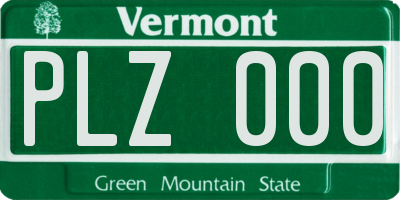 VT license plate PLZ000
