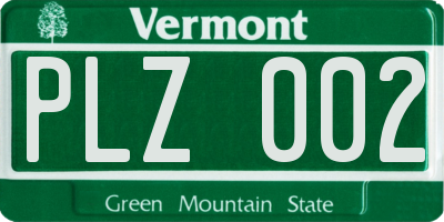 VT license plate PLZ002