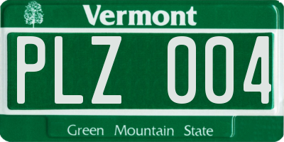 VT license plate PLZ004