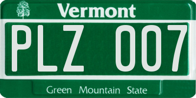 VT license plate PLZ007