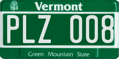 VT license plate PLZ008